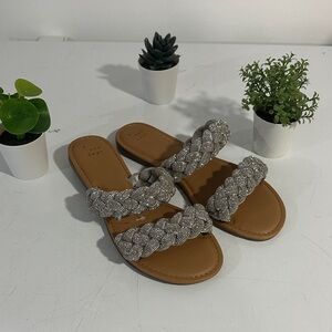Braided Silver Women's Sandals